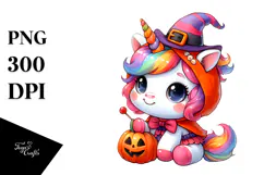 Watercolor Cute Baby Unicorn Halloween | Sublimation | Product Image 1