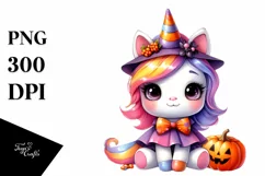 Watercolor Cute Baby Unicorn Halloween | Sublimation | Product Image 3