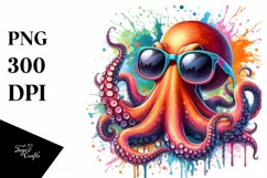 Colorful Quirky Octopus Art Clipart Product Image 3