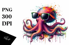 Colorful Quirky Octopus Art Clipart Product Image 3