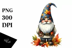 Autumn Gnome Watercolor PNG Product Image 3