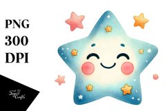 Simple Smiling Star Sublimation PNG Product Image 1