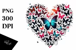 Heart with Butterflies, Transparent PNG Product Image 1