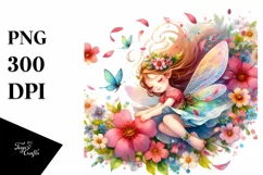 Cute Fairy Tumbling with Flower Petals | Sublimation | Product Image 3