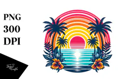 Retro Tropical Rainbow Sunset, 20 oz Tumbler Product Image 1