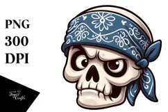 Sarcastic Skull with Bandana PNG Product Image 1