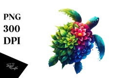 Vibrant Turtle with Flowers, 20 oz Tumbler Product Image 1