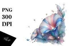 Pastel Morning Glory in with Metallics, Transparent PNG Product Image 1