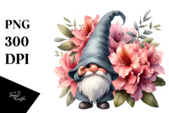 Gnome with Rhododendron PNG Product Image 1