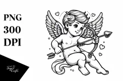Simple Lineart Cupid, Transparent PNG Product Image 1