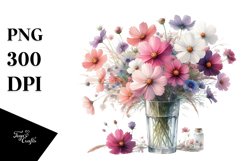 Watercolor Filled with Cosmos | Sublimation | Clipart Product Image 1