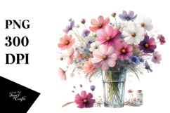 Watercolor Filled with Cosmos | Sublimation | Clipart Product Image 1