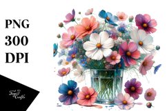 Watercolor Filled with Cosmos | Sublimation | Clipart Product Image 3