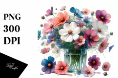 Watercolor Filled with Cosmos | Sublimation | Clipart Product Image 3