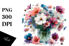 Watercolor Filled with Cosmos | Sublimation | Clipart Product Image 1
