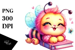 Colorful Cute Baby Bee PNG Product Image 1