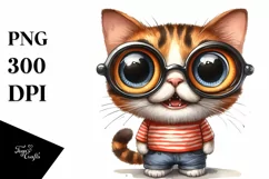 Expressive Cat with Big Eyes and Phishing Road Product Image 1