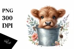 Cute Cow with Flowers, Transparent PNG Product Image 3
