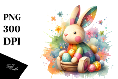 colorful Bunny Made of Wood, PNG Product Image 1