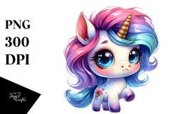 Cute Unicorn with Cool Haircut, PNG Product Image 1