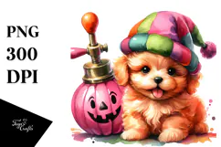 Simple Vibrant Drawing of Baby Dog | Sublimation | Clipart Product Image 1