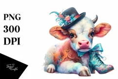 Colorful Baby Cow PNG Product Image 3