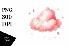 Colorful Whimsical Pinkish Cloud PNG Product Image 1
