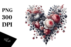 Floral Heart Digital Painting PNG Product Image 1
