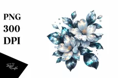 Shiny Jasmine Watercolor Marble | Clipart Product Image 1