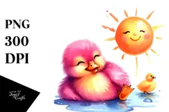 Cute Baby Duck in Sun PNG Product Image 1