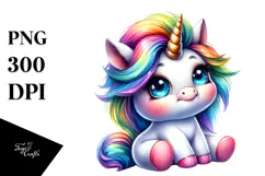 Cute Baby Unicorn, Transparent PNG Product Image 1