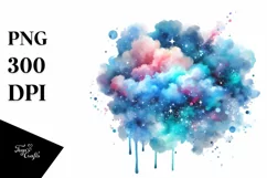 Colorful Blueis Watercolor Splash | Clipart Product Image 3