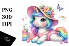 Colorful Beachwear Unicorn PNG Product Image 1