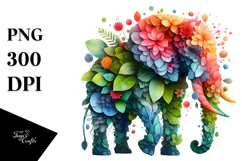 Vibrant Elephant Watercolor PNG Product Image 1