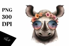 Funny Rhino Smiling Sunglasses | Sublimation | Clipart Product Image 3