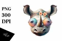 Funny Rhino Smiling Sunglasses | Sublimation | Clipart Product Image 3
