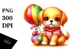 Simple Vibrant Drawing of Baby Dog | Sublimation | Clipart Product Image 1