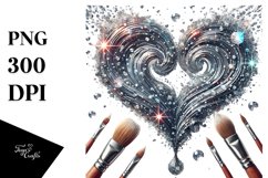 Paint Brush Diamond Heart PNG Product Image 1