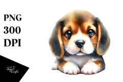 Cute Small-Body Beagle, Watercolor PNG Product Image 1