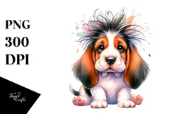 Watercolor Basset Hound PNG Product Image 1