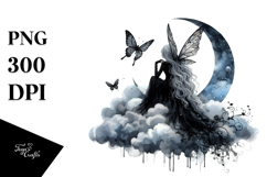 Gothic Fairy on Cloud PNG Product Image 1