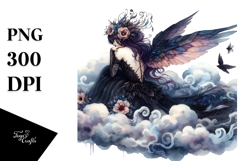 Gothic Fairy on Cloud PNG Product Image 1