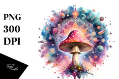Vibrant Magical Mushroom Tarot PNG Product Image 1
