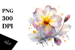 Abstract Primrose with Golden Insertions, Transparent PNG Product Image 1