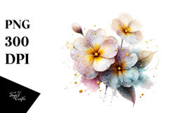 Abstract Primrose with Golden Insertions, Transparent PNG Product Image 1