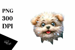 Crazy Funny Bichpoo Watercolor Clipart Product Image 1