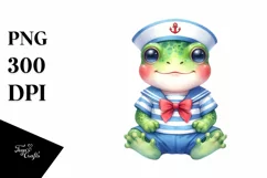 Colorful Baby Frog Sailor Clipart Product Image 3