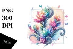 Abstract Colorful Snapdragon Diamond Frame PNG Product Image 1