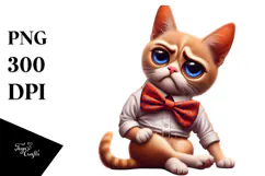 Sparkling Cat with Bow Tie PNG Product Image 1
