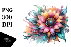 Sunflower Watercolor Splash PNG Product Image 1